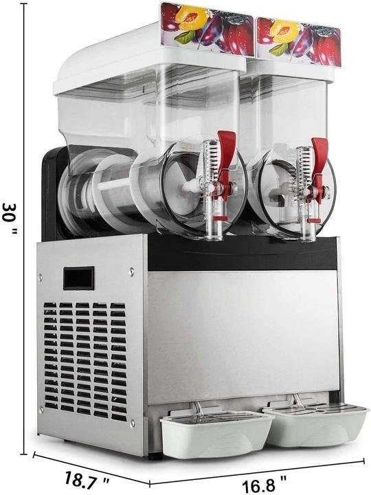 Commercial Slushy Machine110V 30L Frozen Drink Machine 600W Commercial Slushy Maker for Supermarkets Cafes Restaurants Snack Bars 15Lx2Tank - Image 3