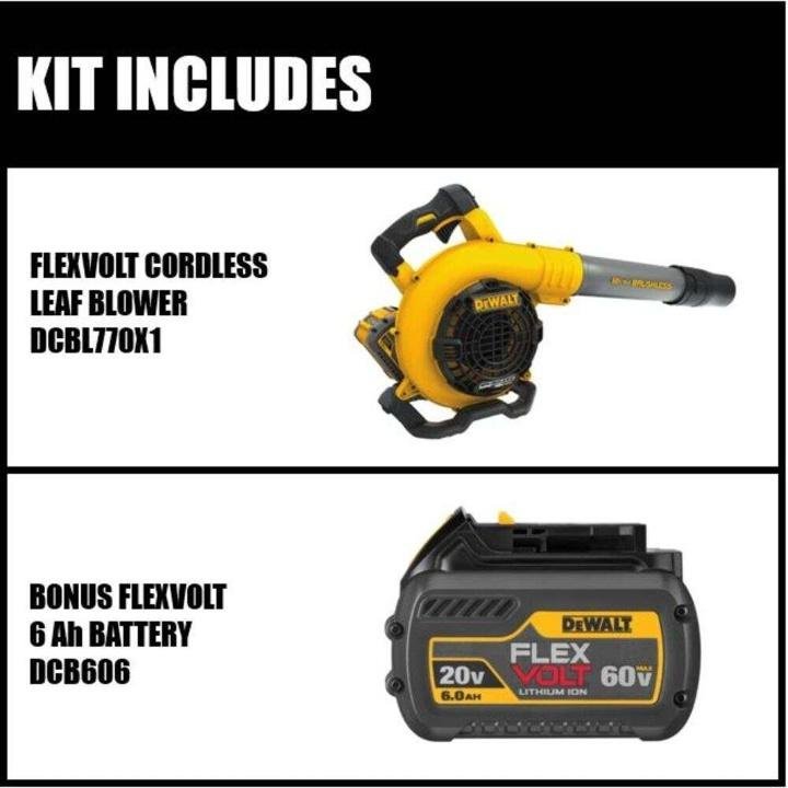 DEWALT 129 MPH 423 CFM 60V MAX Lithium Ion Cordless FLEXVOLT Handheld Leaf Blower with (2) 3.0Ah Batteries and Charger Included - Image 8