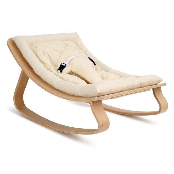 Charlie Crane LEVO Baby Rocker – Beech with Organic White
