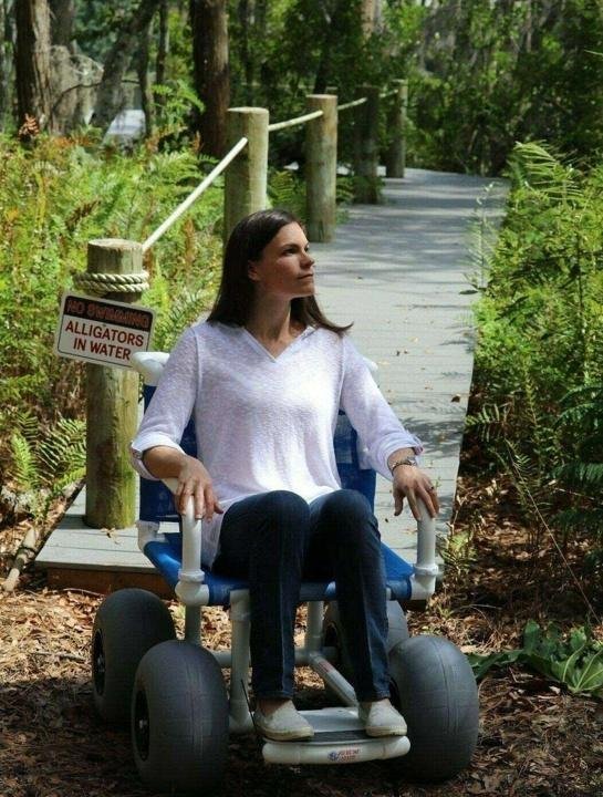 Beach/All Terrain Wheelchair, 12″ Balloon Tires for Soft Sand, Easily Disassembles - Image 8