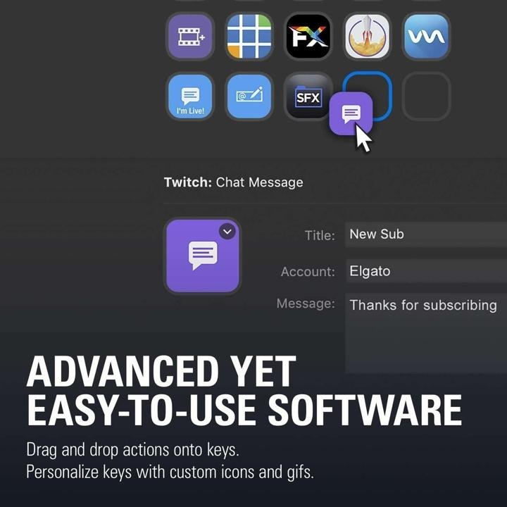 Elgato Stream Deck – Live Content Creation Controller with 15 Customizable LCD Keys, Adjustable Stand, for Windows 10 and macOS 10.11 or later - Image 8