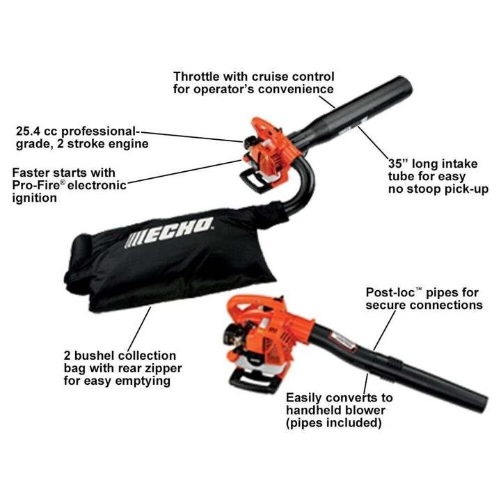 ECHO 165 MPH 391 CFM 25.4 cc Gas 2-Stroke Cycle Leaf Blower Vacuum - Image 6