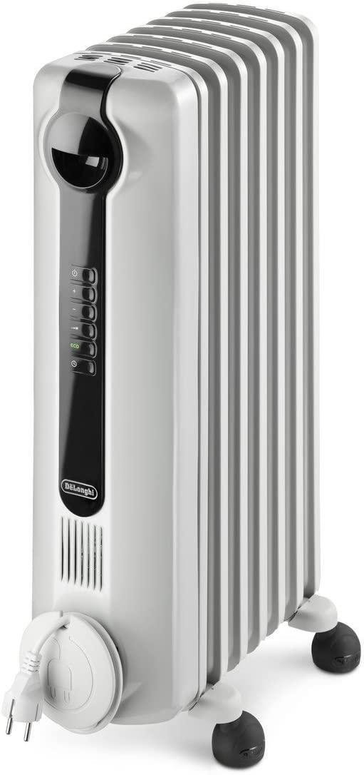 De'Longhi Radia S Eco Digital Full Room Radiant Heater, 15"w x 6"d x 25"h, Light Gray