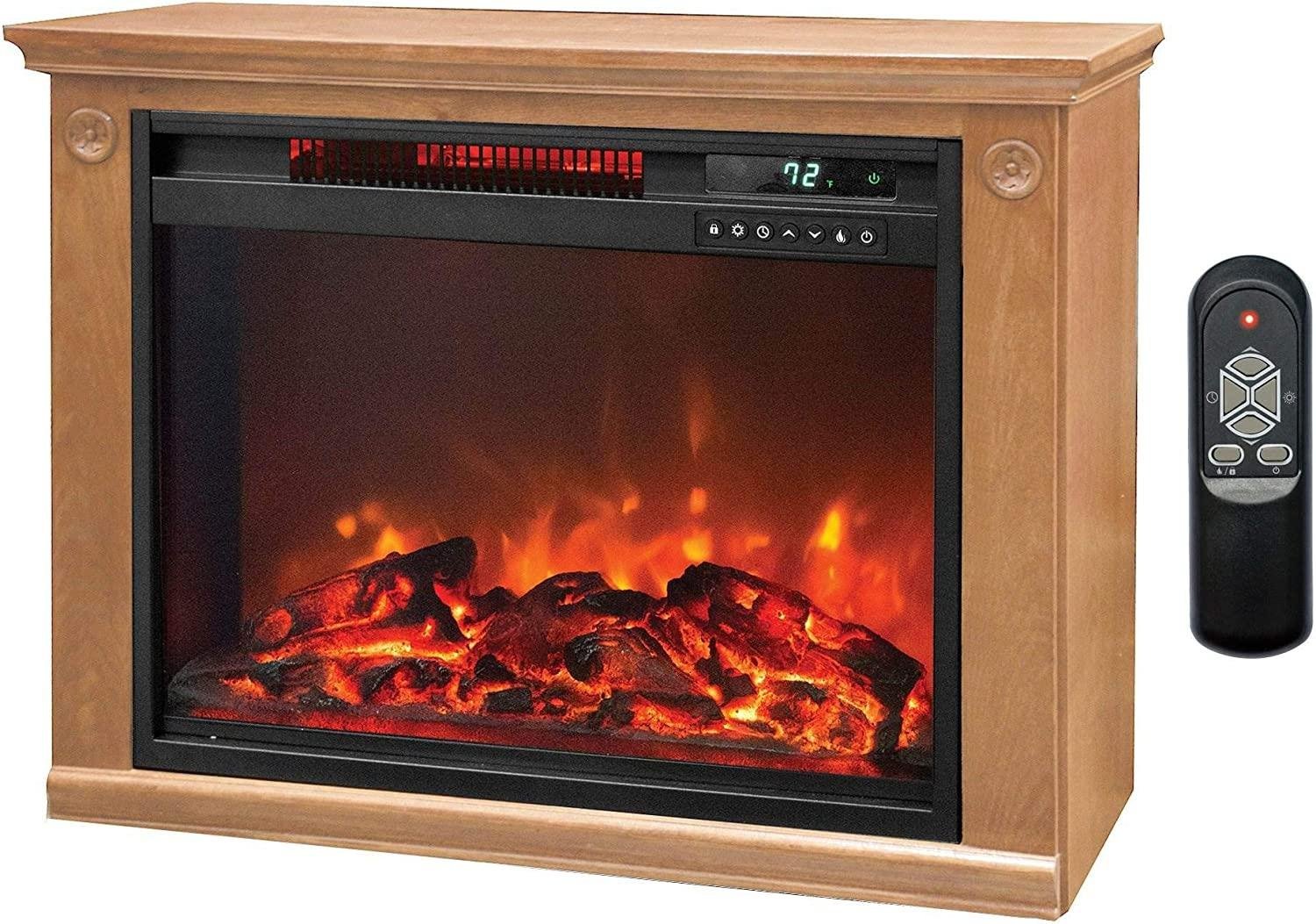 Lifesmart 3 Element Quartz Infrared Electric Portable Fireplace Space Heater