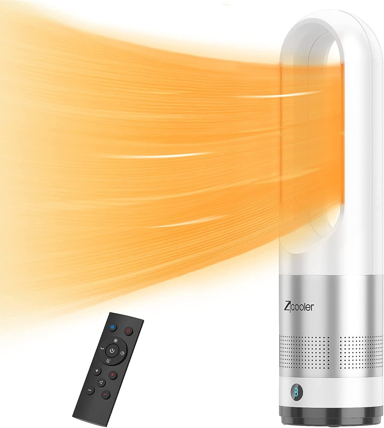 Zicooler Space Heater, 1000W Fast Heating Ceramic Electric Heater with Thermostat, 11 Modes, Overheating & Tip-Over Protection, 33ft Remote, 1-9H Timer, 80° Oscillating Portable Heater for Indoor Use