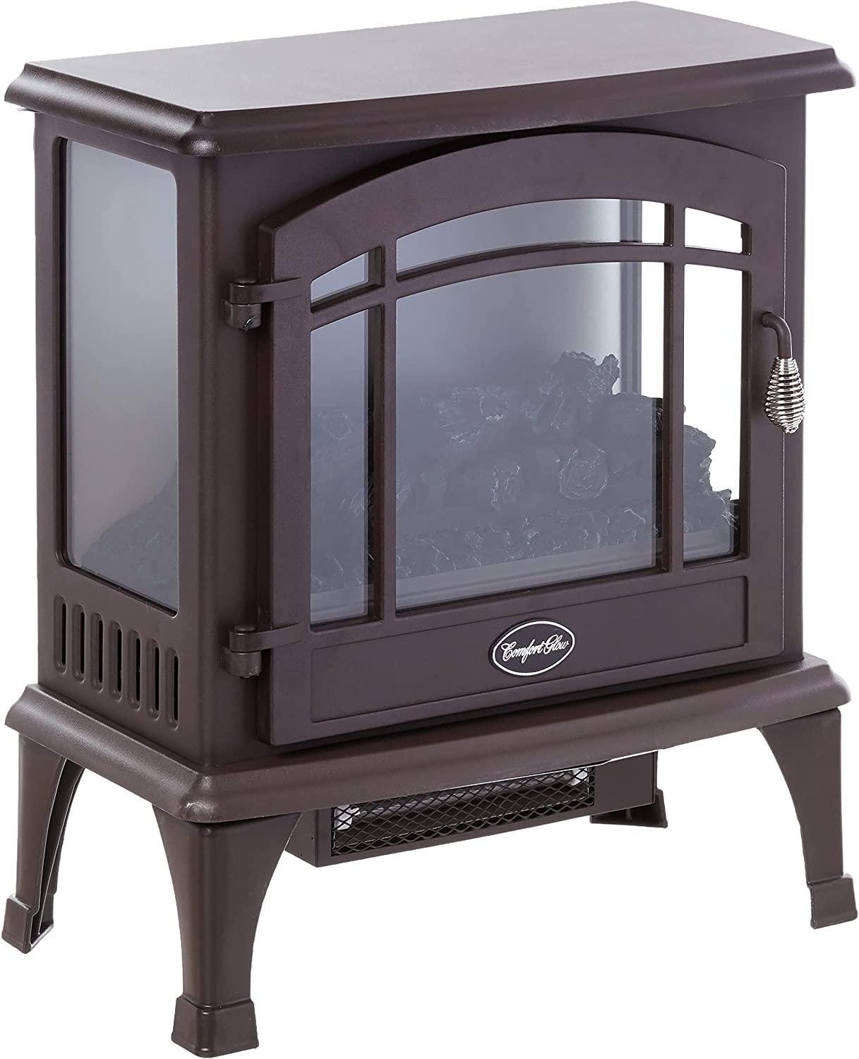 Comfort Glow EQS5147 Sanibel 3-Sided Infrared Quartz Electric Stove Bronze Finish