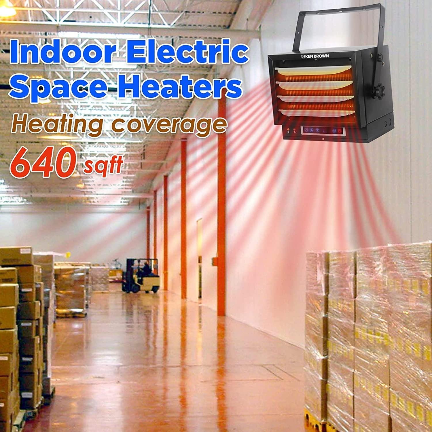 KEN BROWN 7500W Digital Fan Forced Ceiling Mount Heater, Electric Garage Heater with Full-Function Remote, Digital Thermostat and 8-Hour Timer for Garage, Shop, Workshop, Warehouse or Storage Area - Image 5