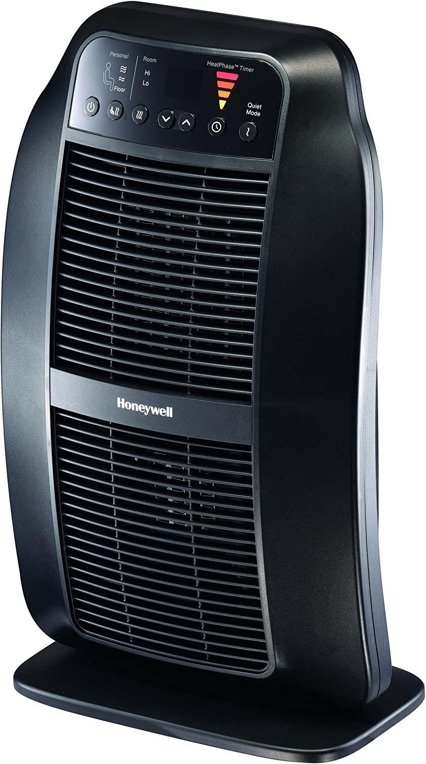 Honeywell HeatGenius Ceramic Heater, Black – Easy to Use Space Heater with Multi-Directional Heating, Digital Controls and Programmable Thermostat