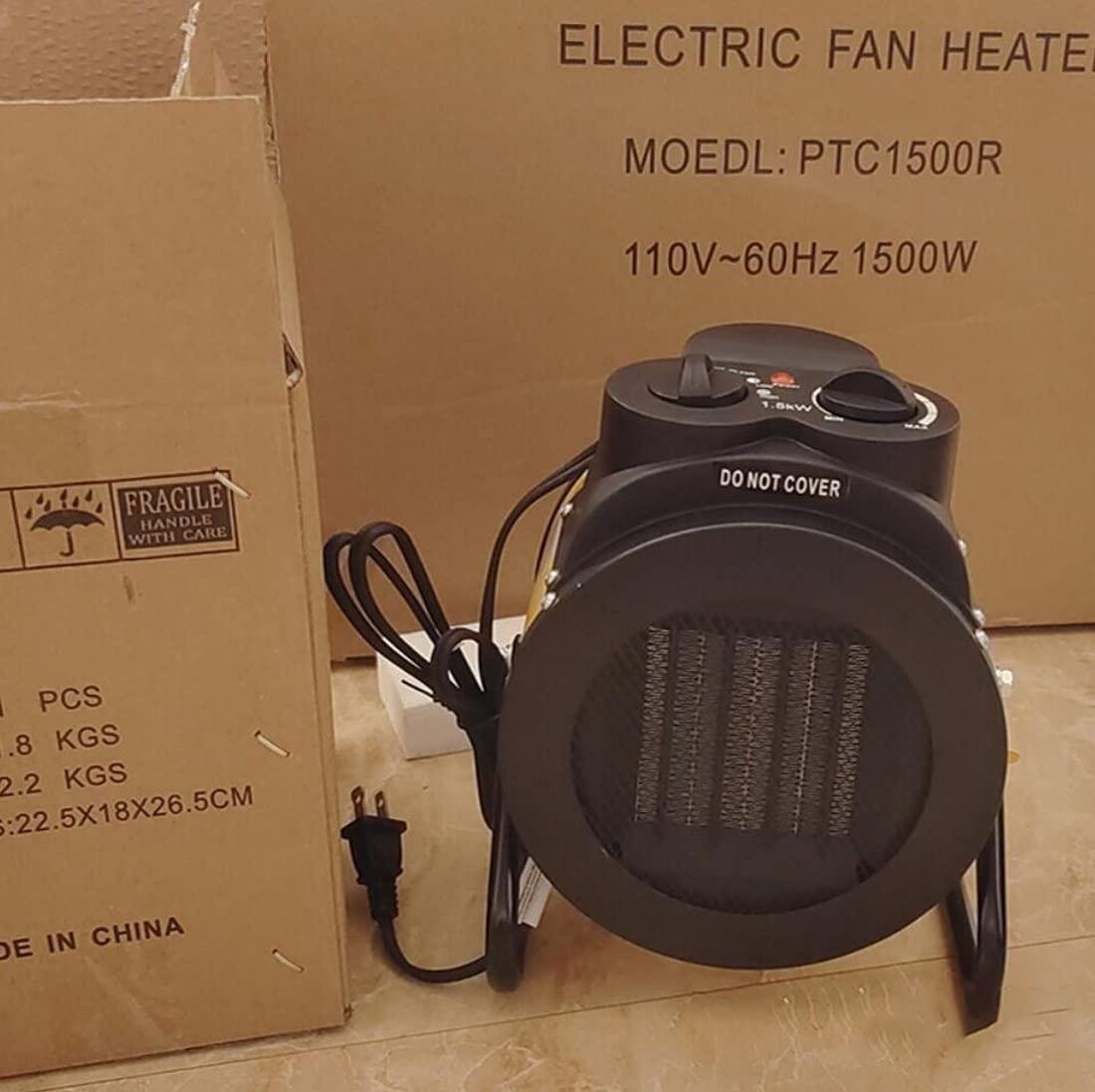 QSCVDEA Fan Heater, Heaters for Home Low Energy, Fast Heating Ceramic Electric Heater with 3 Heat Settings, 1500W/110V - Image 3