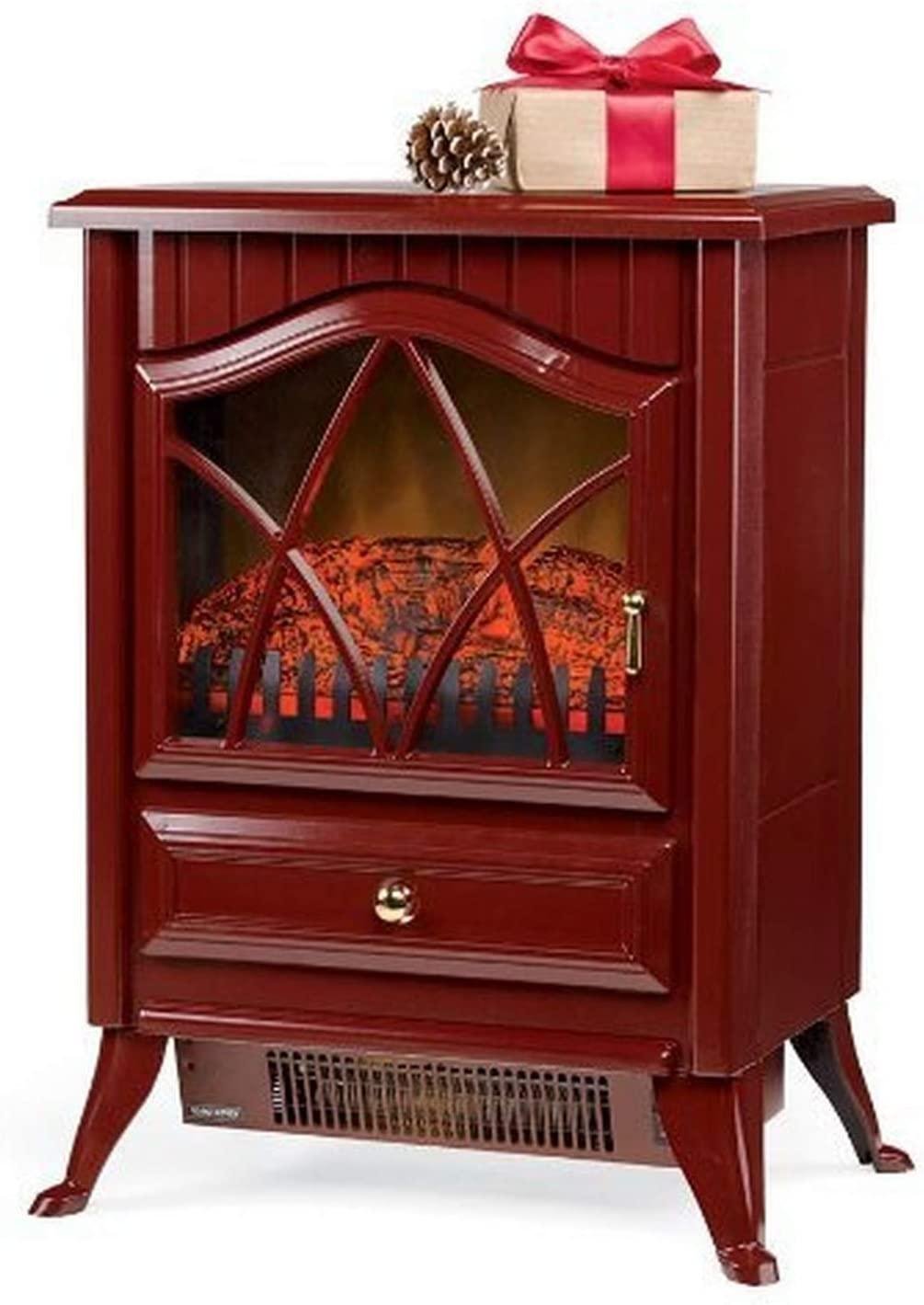 Plow & Hearth Portable Indoor Home Compact Electric Stove, in Red