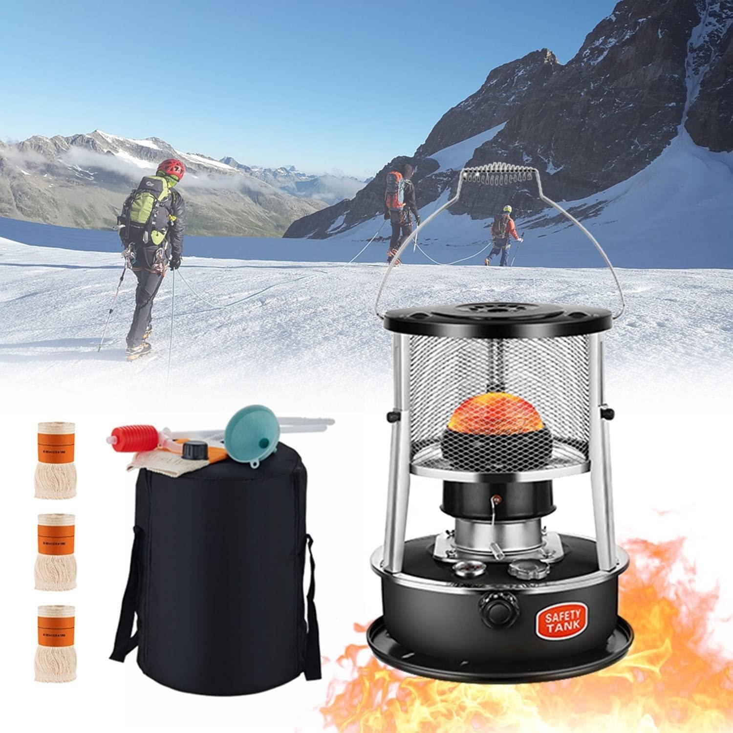 9000 BTU/h Kerosene Stove,Small Kerosene Heater for Cooking Indoor Outdoor,Emergency Heaters,4.5L Tank for 16-21h,Camping Heater