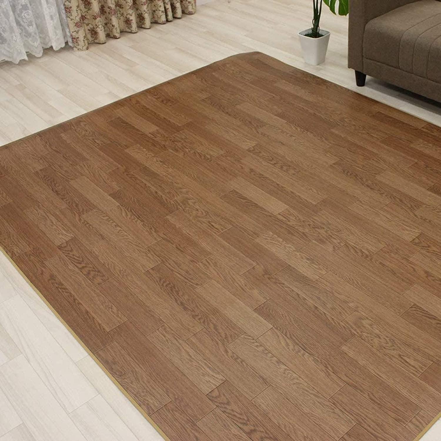 KIODS Hot Carpet Floor Heater Electric Mat Electric Carpet Heated Floor Mat Adjustable Temperature Electric for Office Home,Dark Wood Grain,50cm×200cm