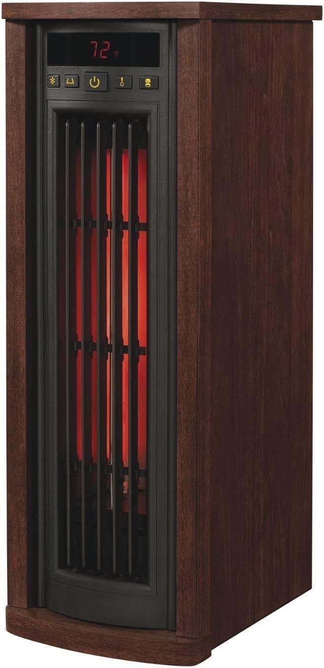 Duraflame 5HM7000-NC04 Portable Electric Infrared Quartz Oscillating Tower Heater, Cherry