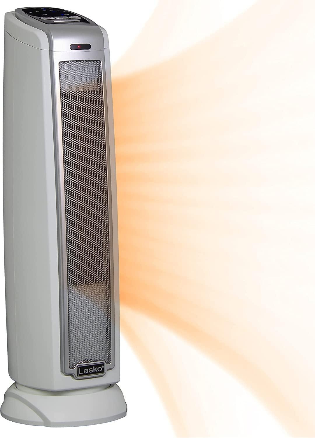Lasko Heating Space Heater, 7.5″L x 7.1″W x 22.75″H, Silver 5775