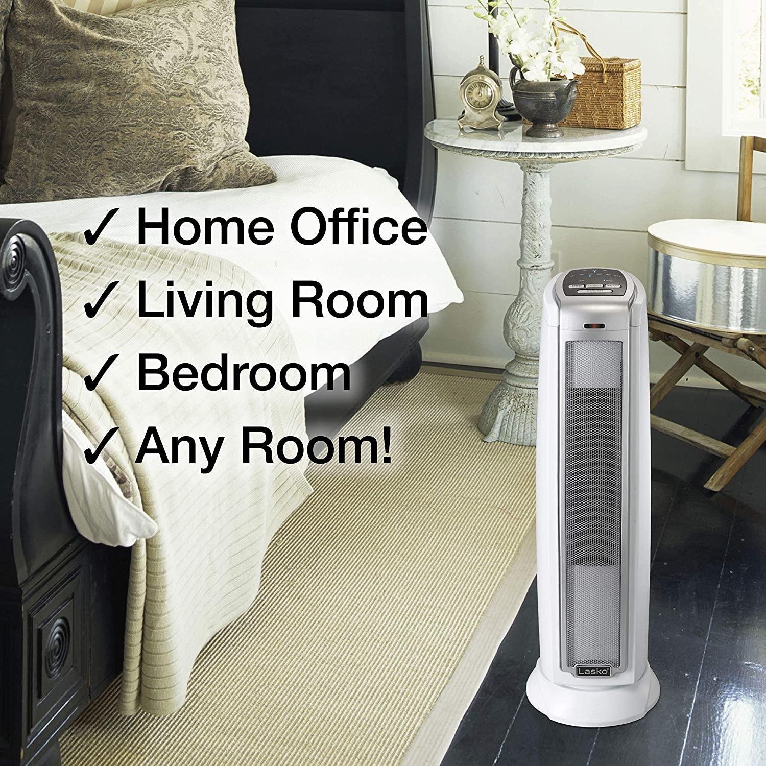 Lasko Heating Space Heater, 7.5″L x 7.1″W x 22.75″H, Silver 5775 - Image 4