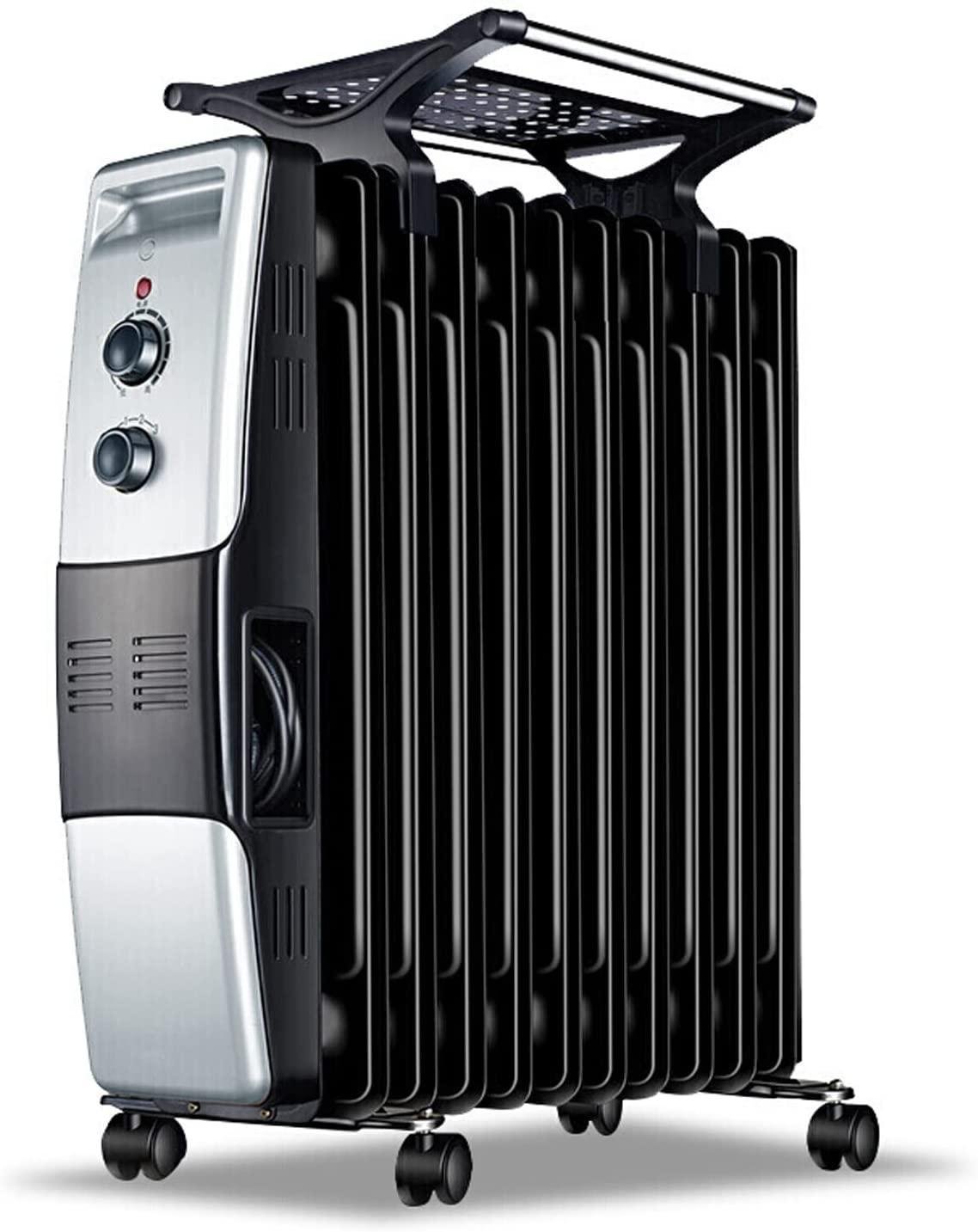 Yacanna Oil Filled Radiator Heater, w/Tip-Over & Overheat Protection, Adjustable Thermostat & 3 Heat Settings, Energy-Saving Electric Heater