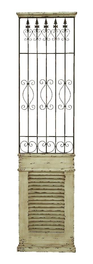 GwG Outlet Wood Panel Resembles Wall Heater in Aged White with Metal 34871