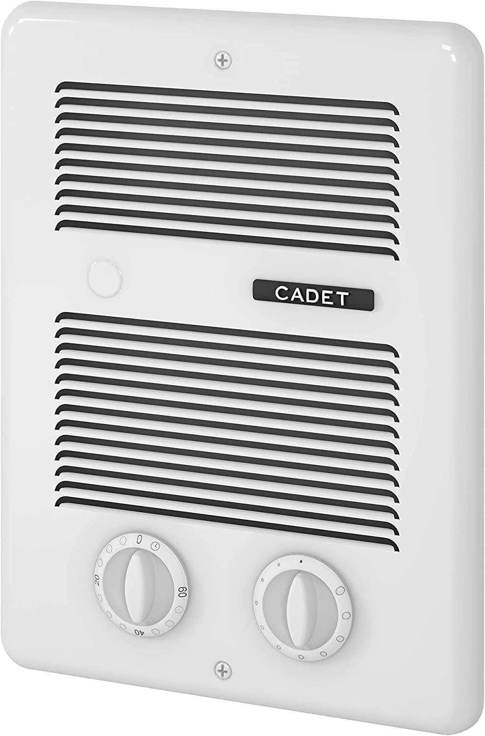 Cadet Com-Pak Bath Electric Wall Heater Complete Unit with Thermostat and Timer (Model: CBC103TW, Part: 65101), 3415 BTU, 240/120 Volt, 1000 Watt, White