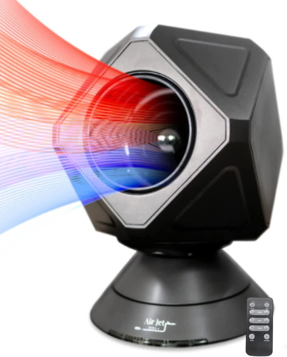 PROPER Air Jet Series-1 Infrared Space Heater Cooler Fan Combo, 1500 Watt, Bladeless Fan, Air Circulator fan, Remote, 5 Modes, Portable | For All Seasons