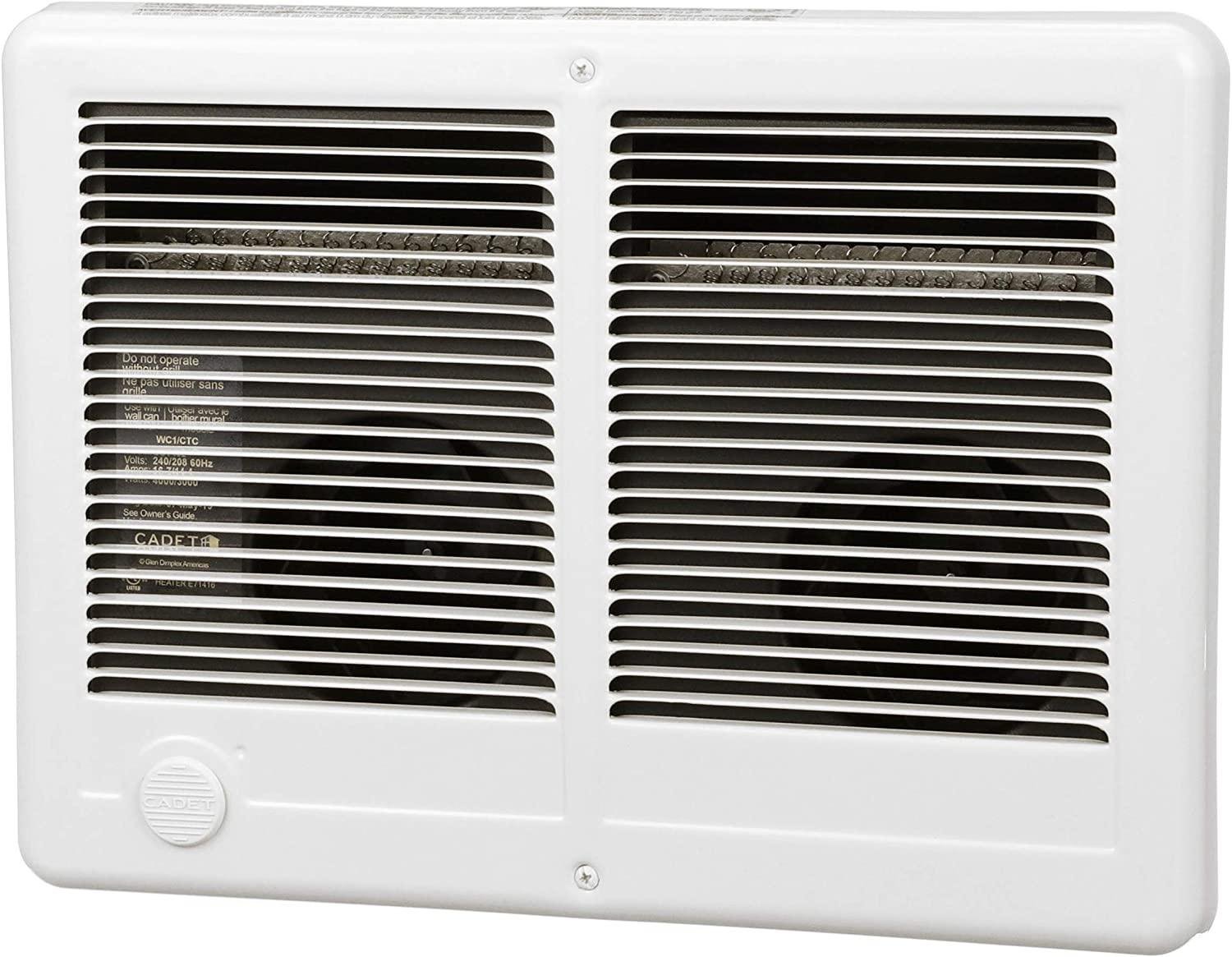 Cadet Com-Pak Twin Electric Wall Heater Complete Unit Without Thermostat (Model: CSTC402W, Part: 67546), 13684 BTU, 240/208 Volt, 4000/3000 Watt, White