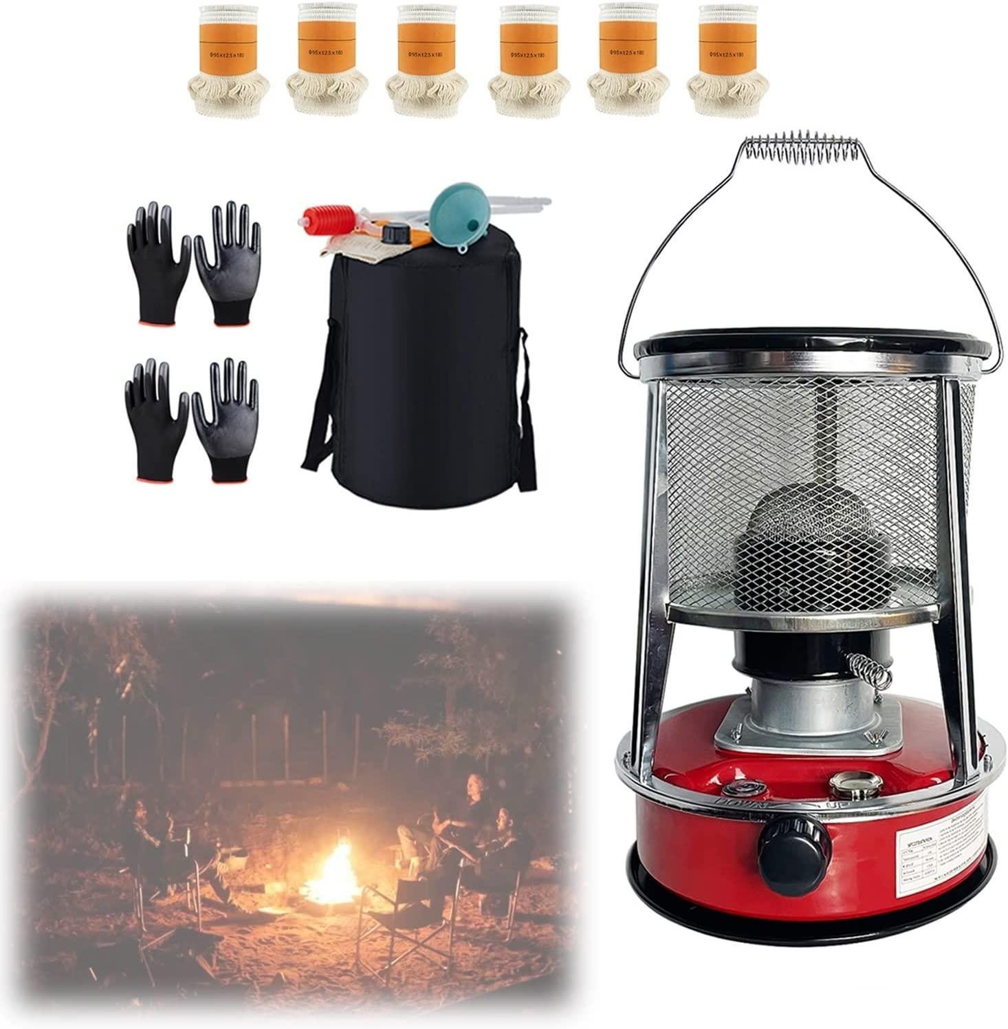 4.6L Portable Kerosene Heater Burner Red Space Heater Large Capacity Camping Stove Non Electric Camping Oil Heaters for Outdoor Patio Cooking Parties Trips (Color : Red-4.6L)