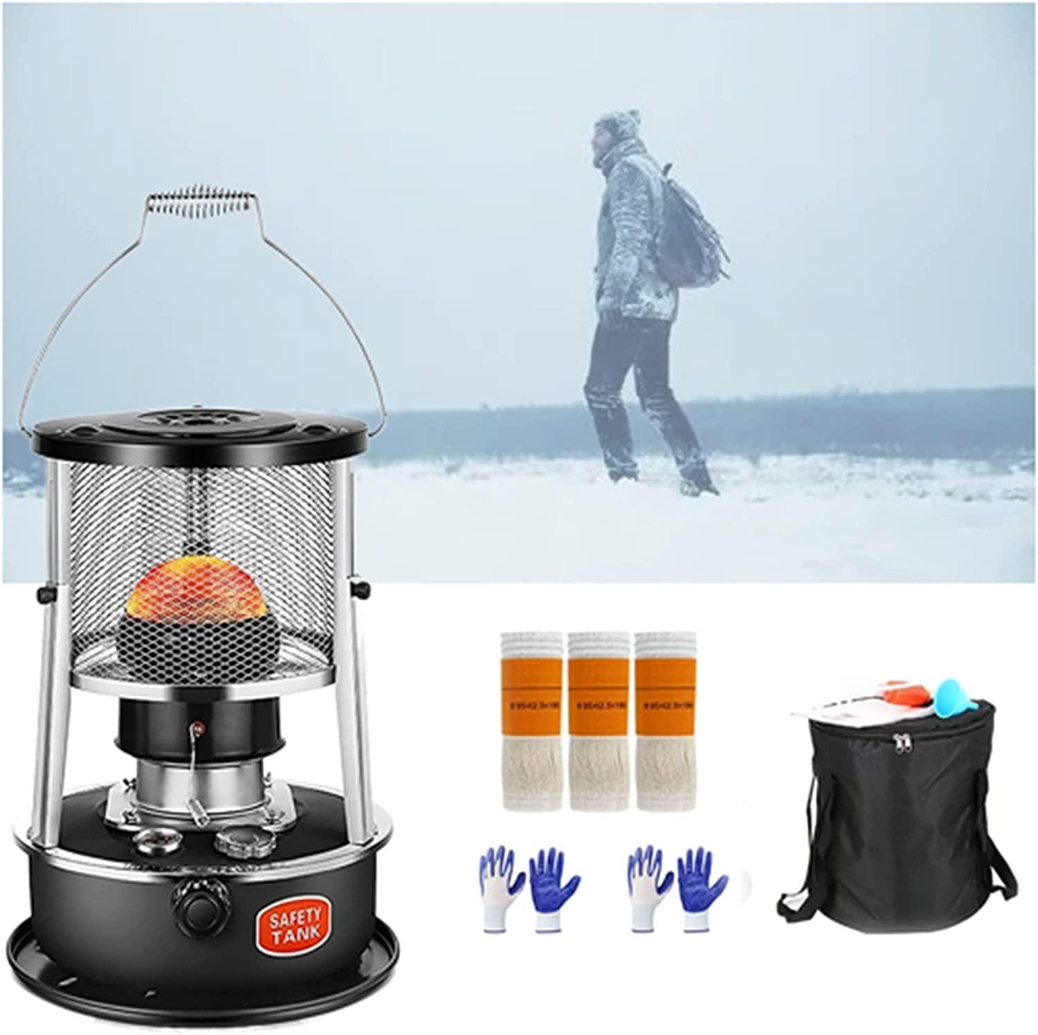 4.5L Portable Kerosene Stove Heater for Indoor/Outdoor, Durable Lightweight Convection Kerosene Space Heaters 10000 BTU Oil Burner for Patio Camping Ice Fishing, Adjustable Firepower