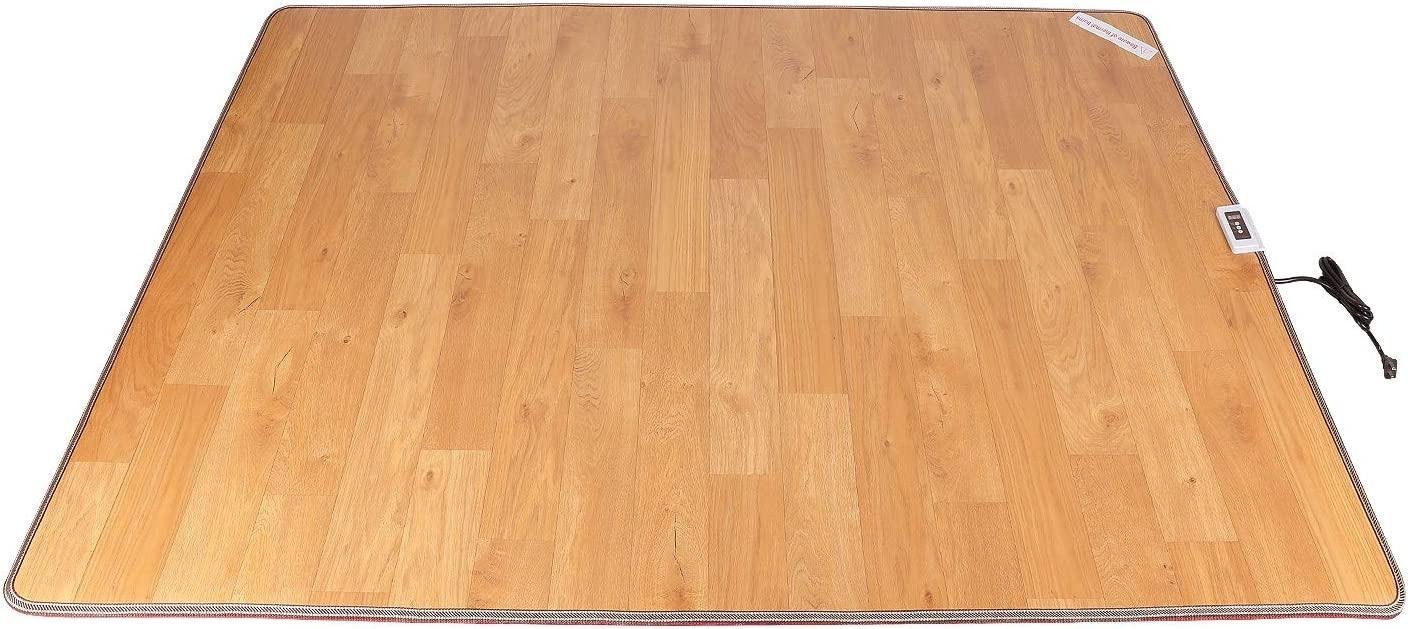 Livtribe AC 110V Heated Floor Mat for Foot, Adjustable Temperature Warm Foot Cushion,Electric Heated Carpet for Home,Wood Stripe