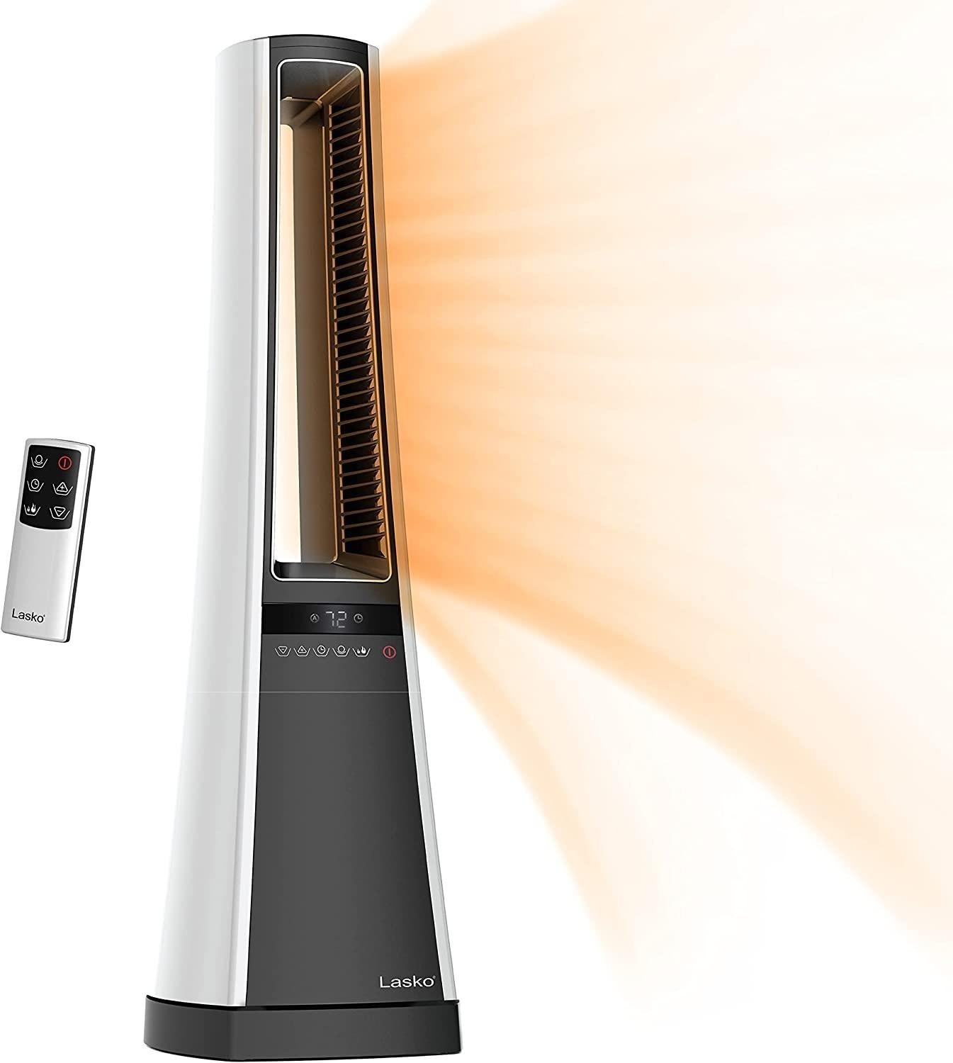 Lasko Bladeless W/Remote Space Heaters, 27", Silver AW300