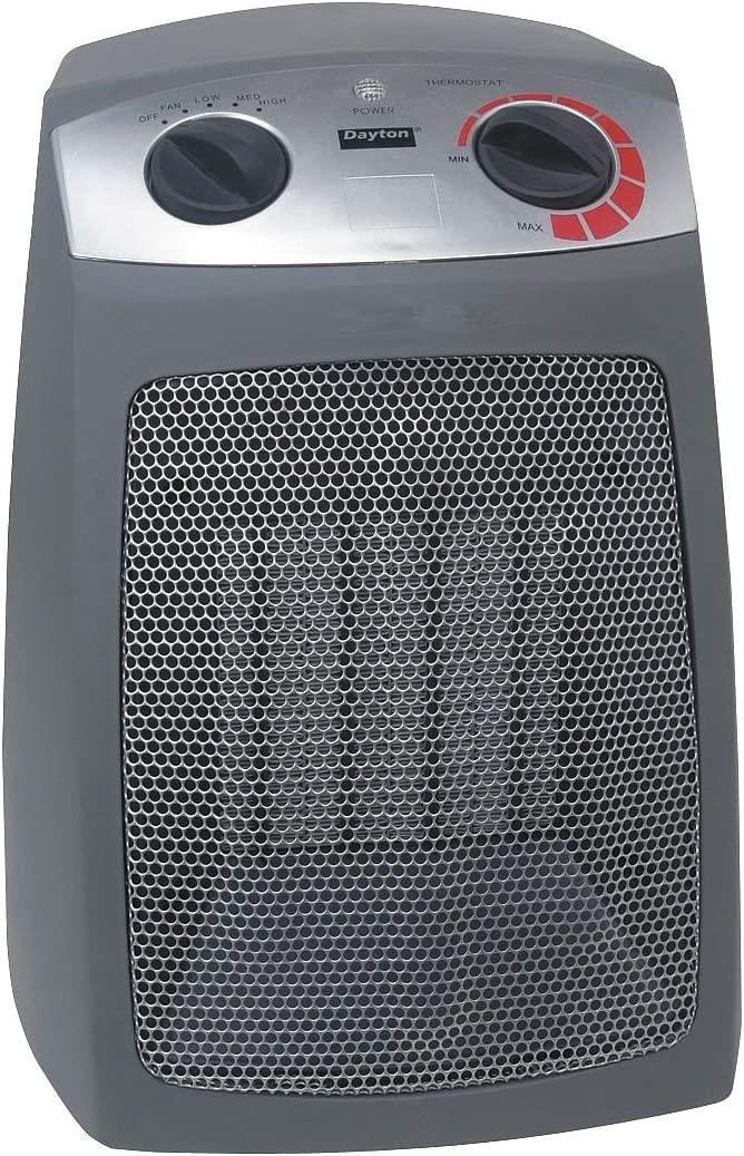 Dayton 1VNW9 Electric Heater, Analog Ceramic, 1500 W