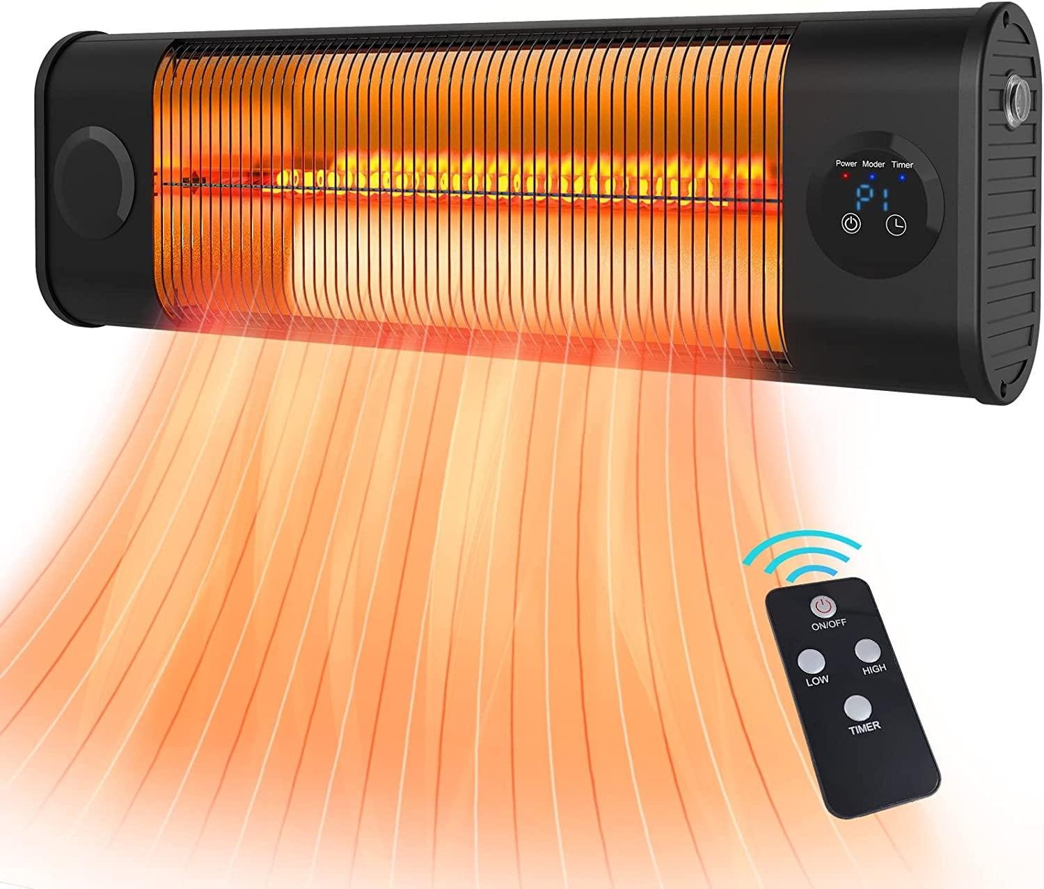 THERMATRONICS Garage Electric Patio Heater, Fast Heating Outdoor Heater for Patio, Waterproof Wall-Mounted/Freestanding Heater