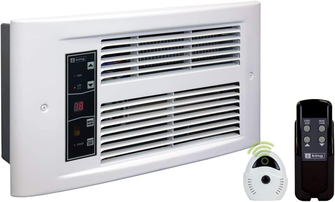 KING PX2417-ECO-WD-R PX Eco2S 2-Stage Smart Electric Wall Heater w/ Thermostat + Remote Control, 1750W / 240V, White Dove