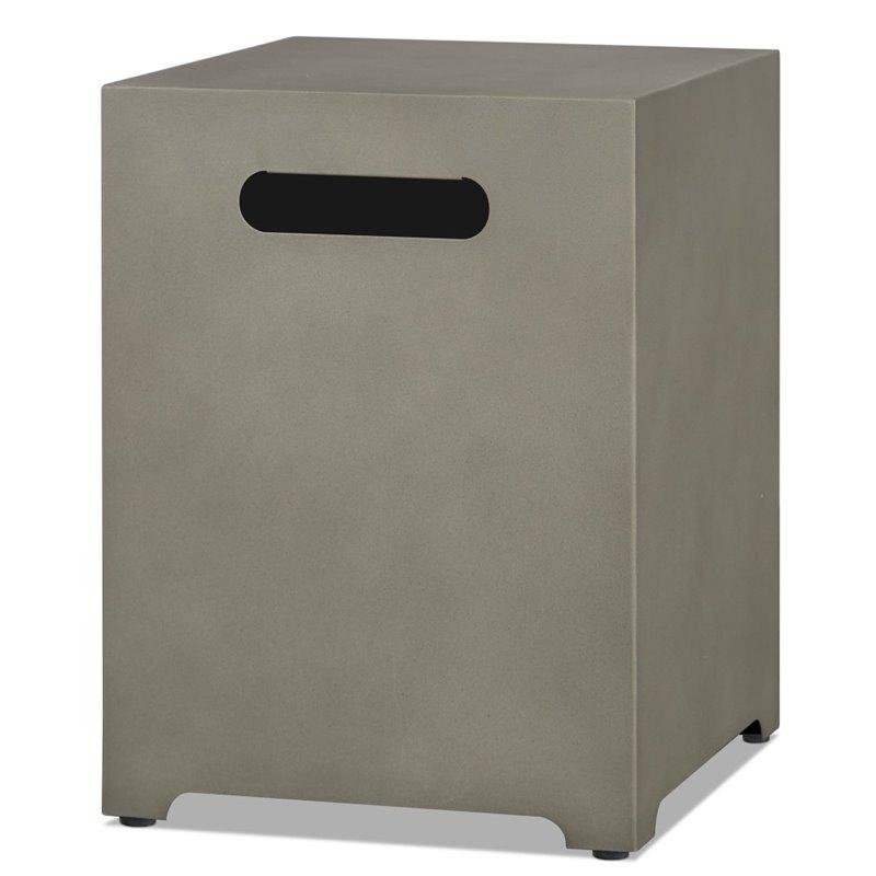 Bowery Hill Modern Steel Propane Tank Cover in Mist Gray