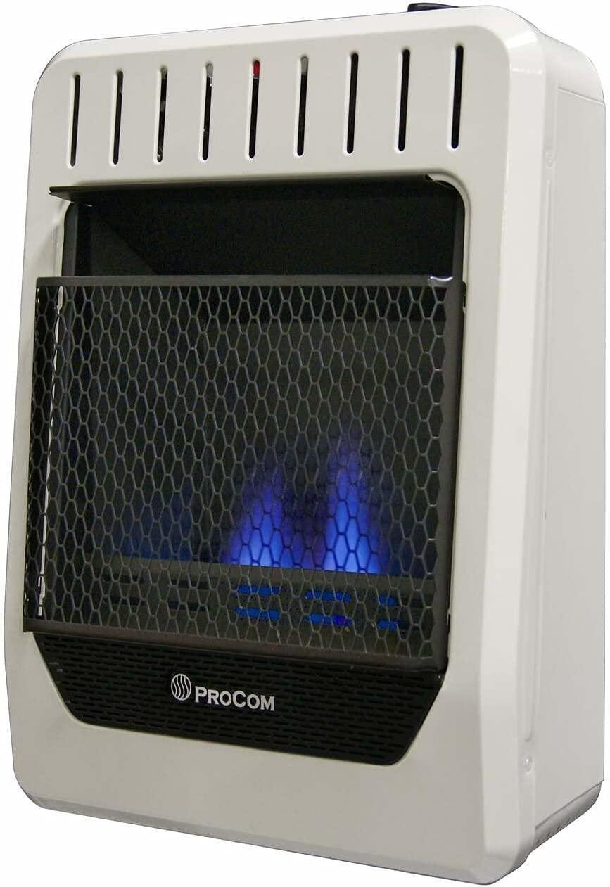 ProCom Heating Natural Gas Vent  Blue Flame Gas Space Heater - 10,000 BTU, Temperature Control - Model# MN100TBG