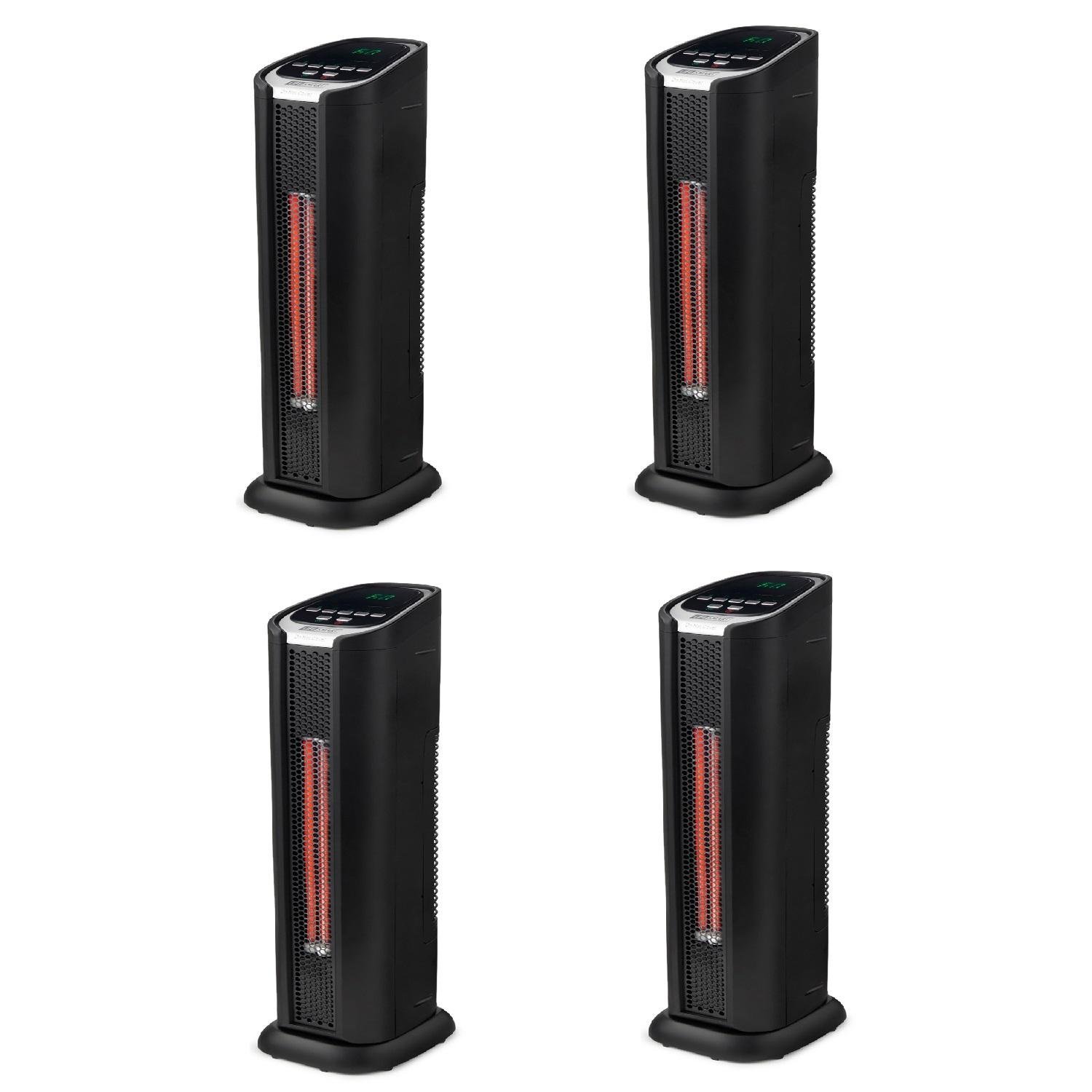 Lifesmart 2 Element Quartz Infrared Portable Tower Heater and Fan (4 Pack)
