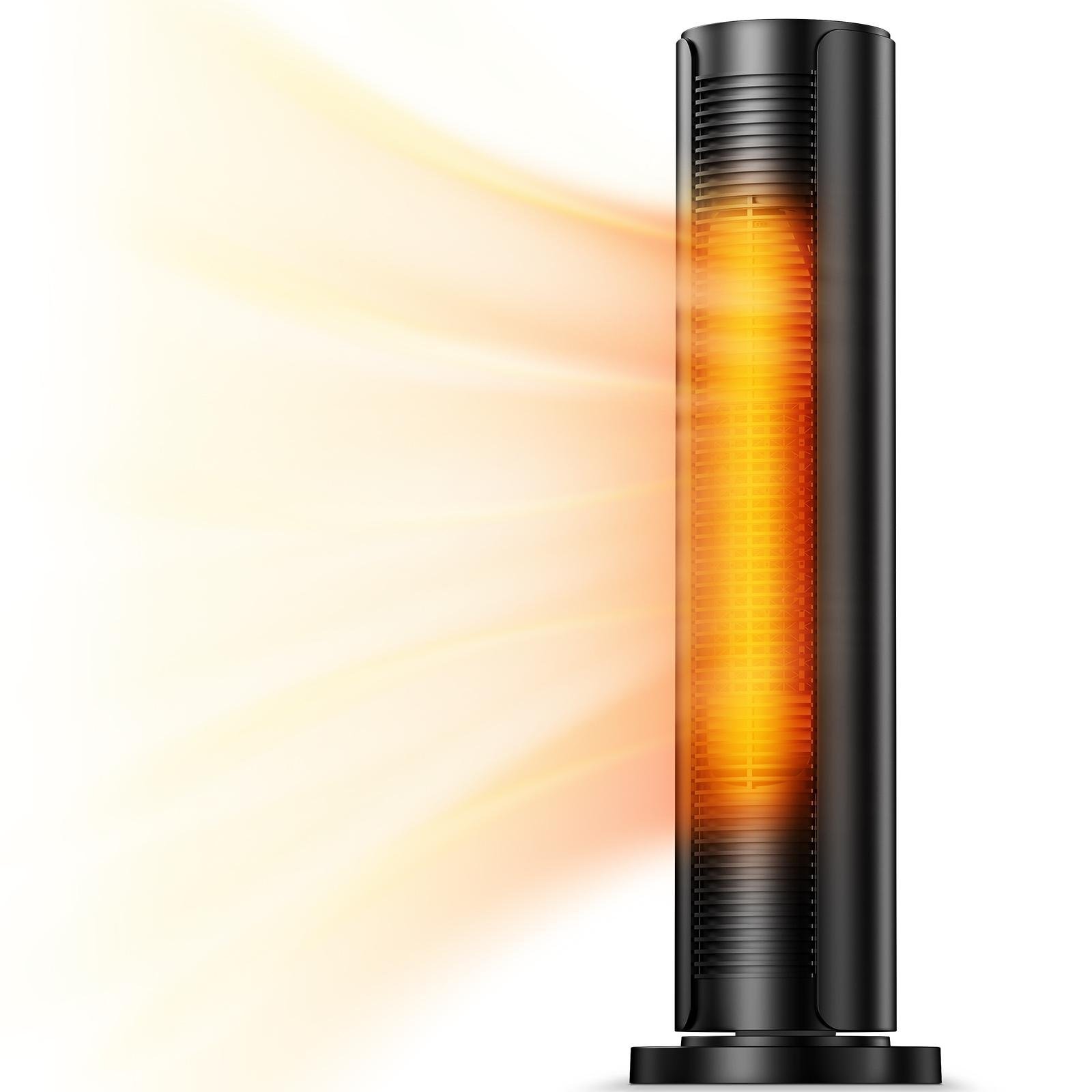 BREZEWELL Space Heater - 1500W Tower Fan & Portable Heater with Timer and Remote FH500 Indoor Use 24''