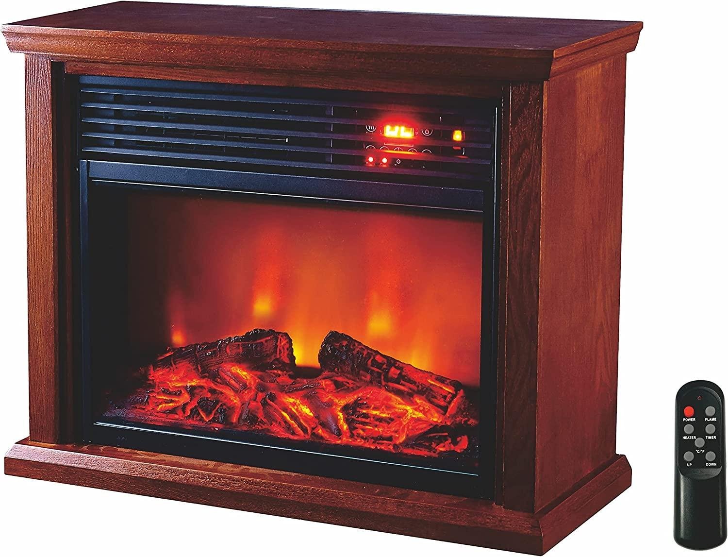 Optimus H-8261 Fireplace Infrared Heater with Remote, LED Display