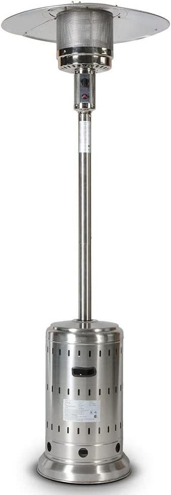 46000 BTU Outdoor Patio Heater with Portable Wheels, 89-inch Floor Standing Bronze Propane Space Heater with ETL Certification, Auto Shut Off Portable Power Heater, Commercial & Residential