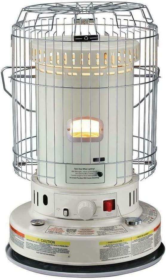 23800 BTU Convection Kerosene Heaters for Indoor Use Portable (White)