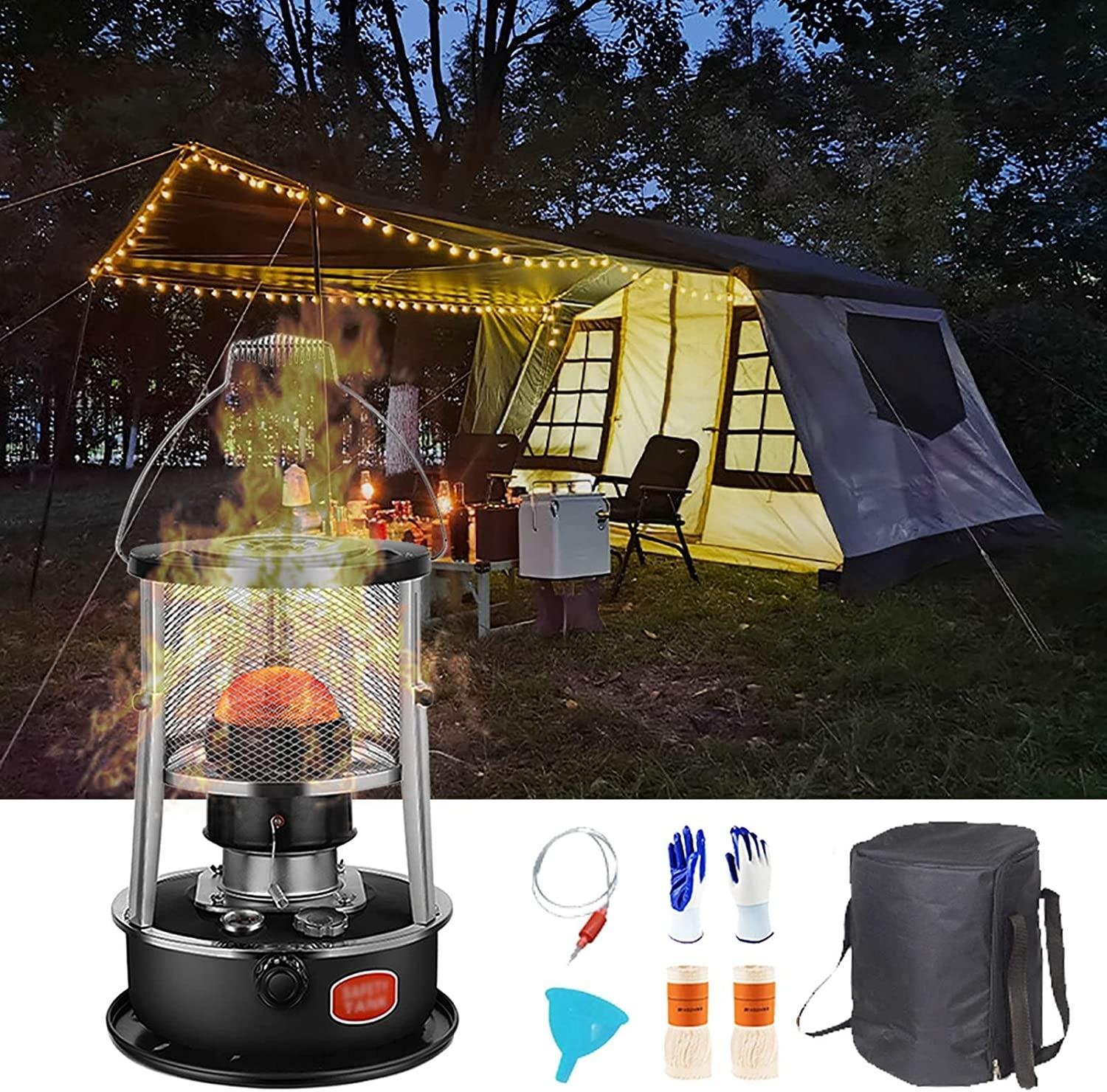 2600W Heating Kerosene Stove for Indoor Use Without Electricity, 4.5L Capacity, 2 in 1 Portable Petroleum Heater Stove, Camping Stove, for Ice Fishing Hiking Hunting Survival Emergency Power Outage