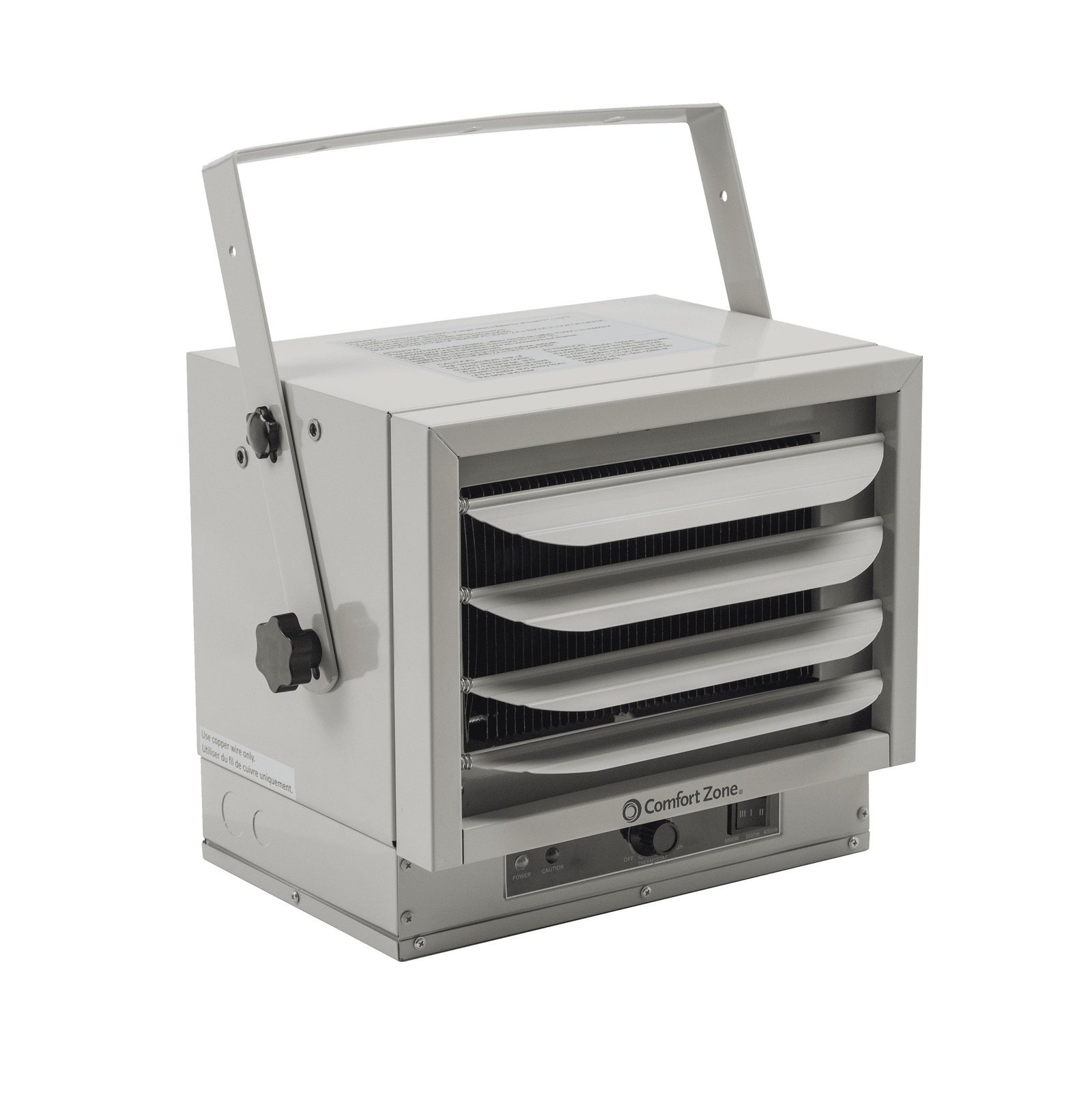 Comfort Zone 5,000W,Electric, Ceiling-Mounted, 3-Setting, Fan-Forced Industrial Heater, Grey