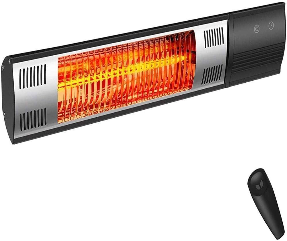 SESSLIFE Electric Patio Heater, 1500W Infrared Outdoor Heater Wall Mount with Remote, Heat Setting and Overheat Protection, Indoor/Outdoor Electric Heater, TE1980