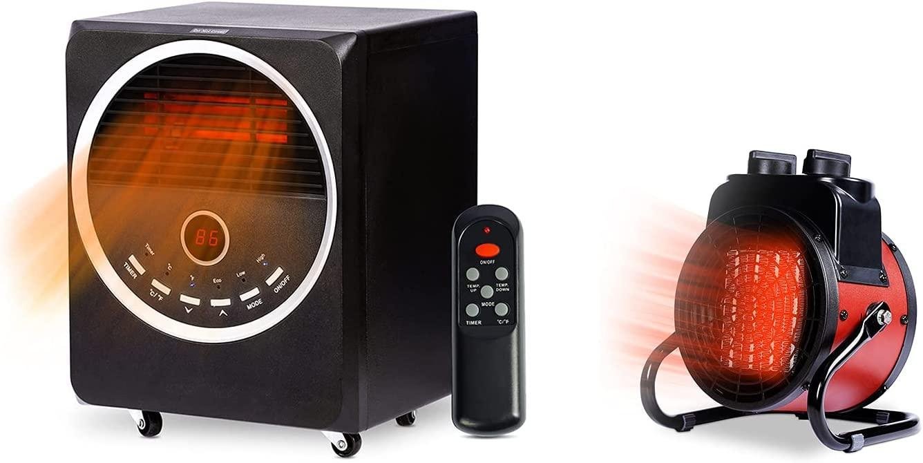 Sunday Living Infrared Space Heater,Electric Portable Space Heater,GD9215BCP-4BJ-NO2,PTC-1500R-NO2