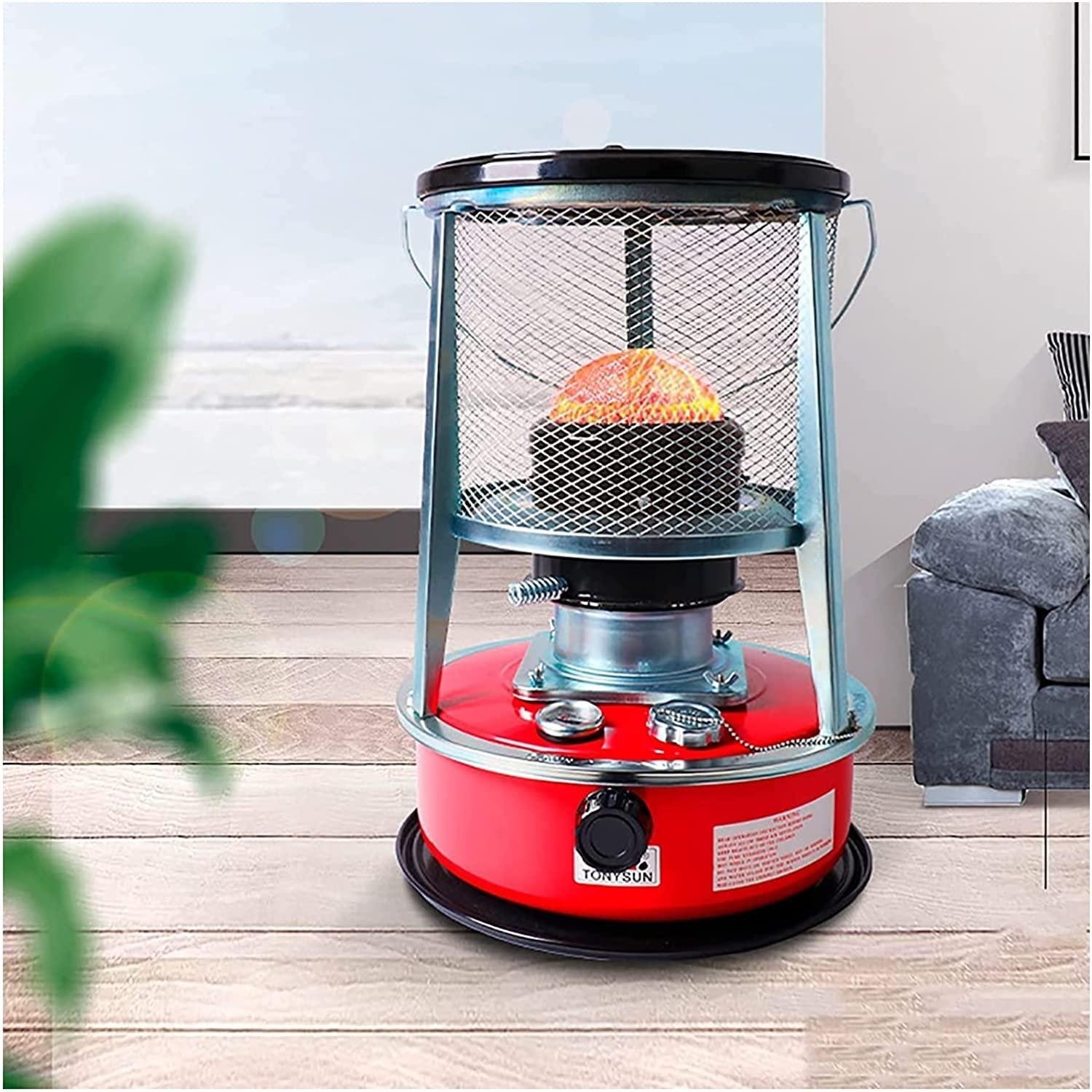 2 in 1 Portable Kerosene Heater Stove Stainless Steel Oil Heater Glass Burner for Ice Fishing Hiking Hunting Survival Emergency Patio 22.9.23 (Size : Red)