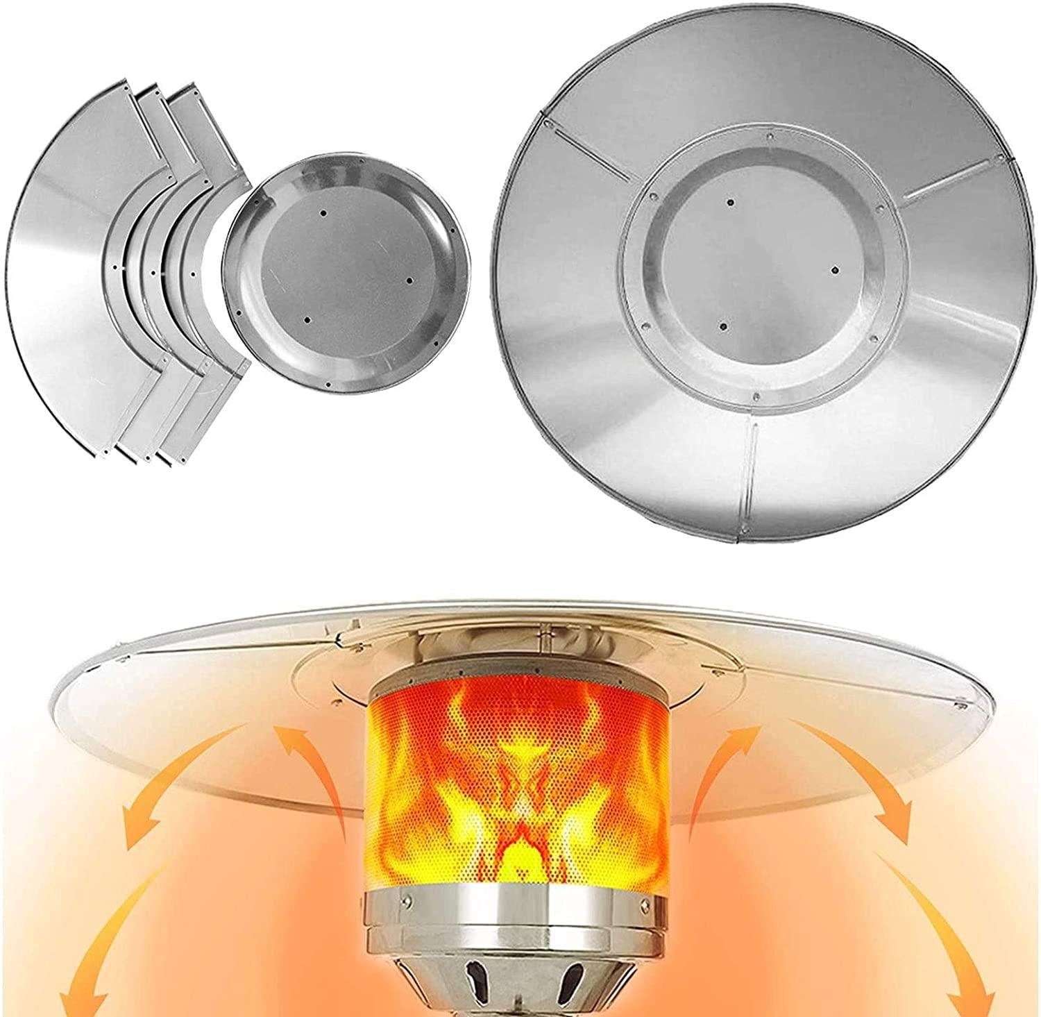 -Directional Heat Reflector Outdoor Gas Heat Shield Accessories Aluminum Deck Home Garden Heer Heat Insulation Directional Reflection Heat Cover