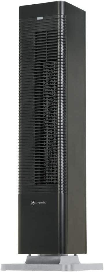 PureGuardian Guardian Technologies HTR410B Oscillating Whole Room Space Heater Tower & Fan with Remote Control, 27" Portable Heater, Black