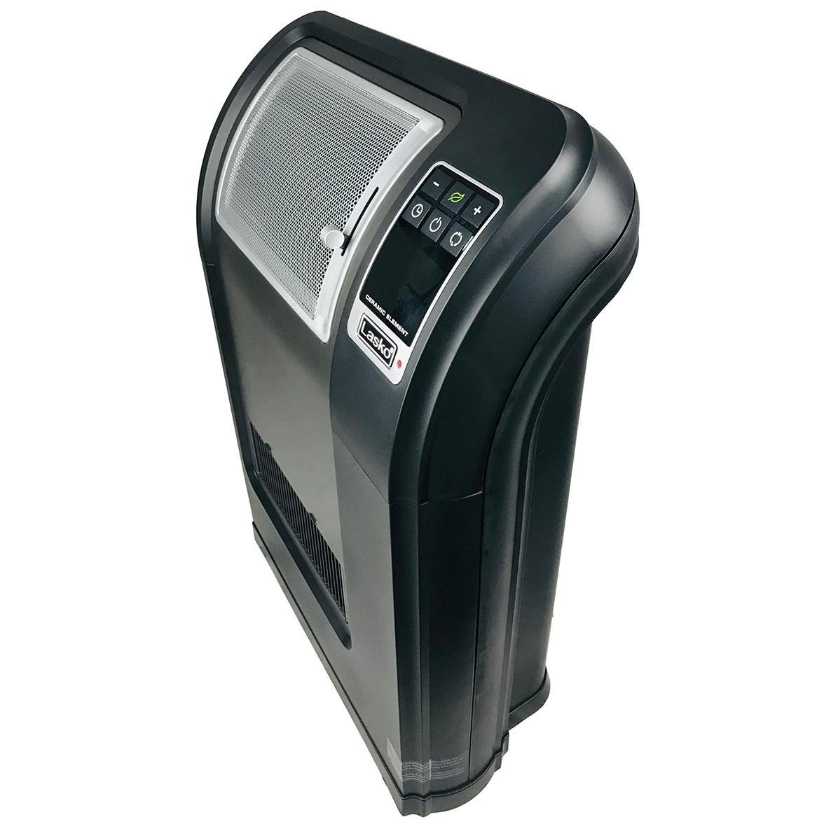 UsedLasko Digital Ceramic Portable Heater with Remote Silver/Black Space Saving Design & Large digital readout CC248432NRB (Renewed) (Certified)