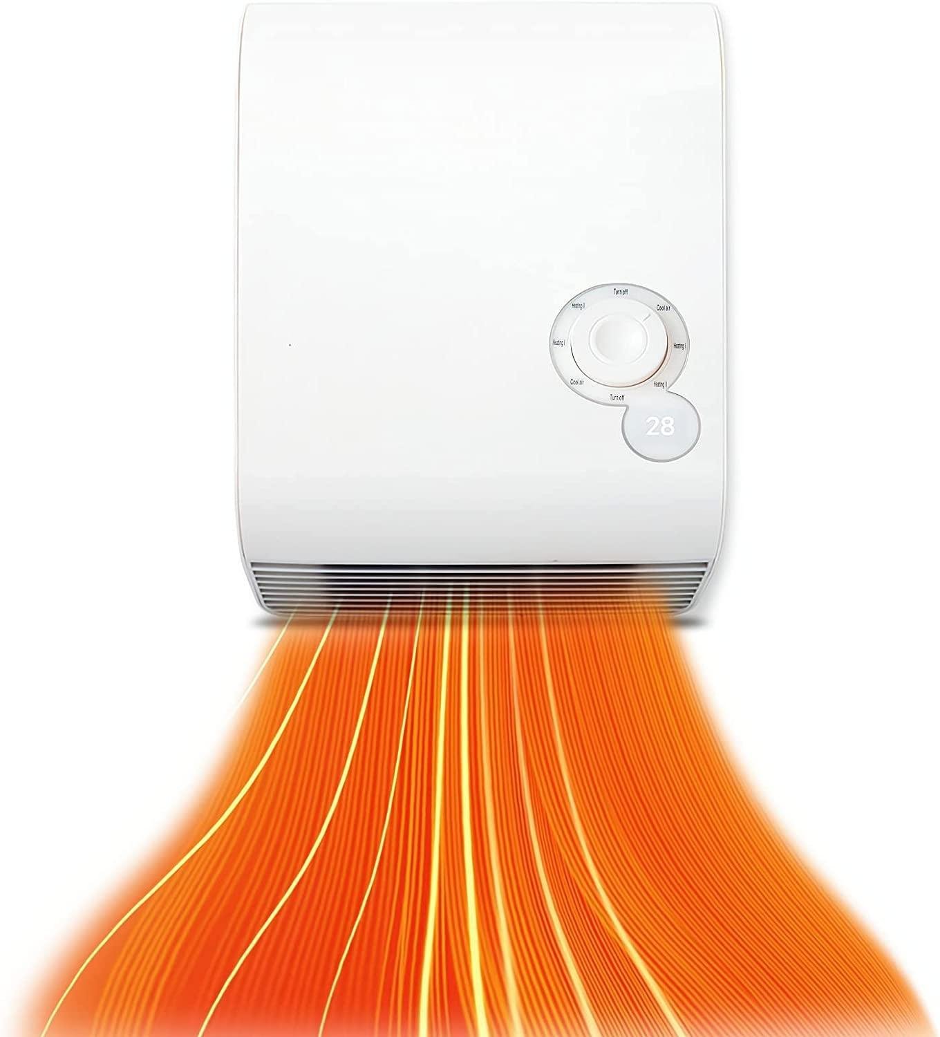 Super power space heater, PTC fast heating ceramic 2200-1500W is suitable for bedroom, bathroom, office, living room. With heating and fan mode, table heater, room heater, small space heater.