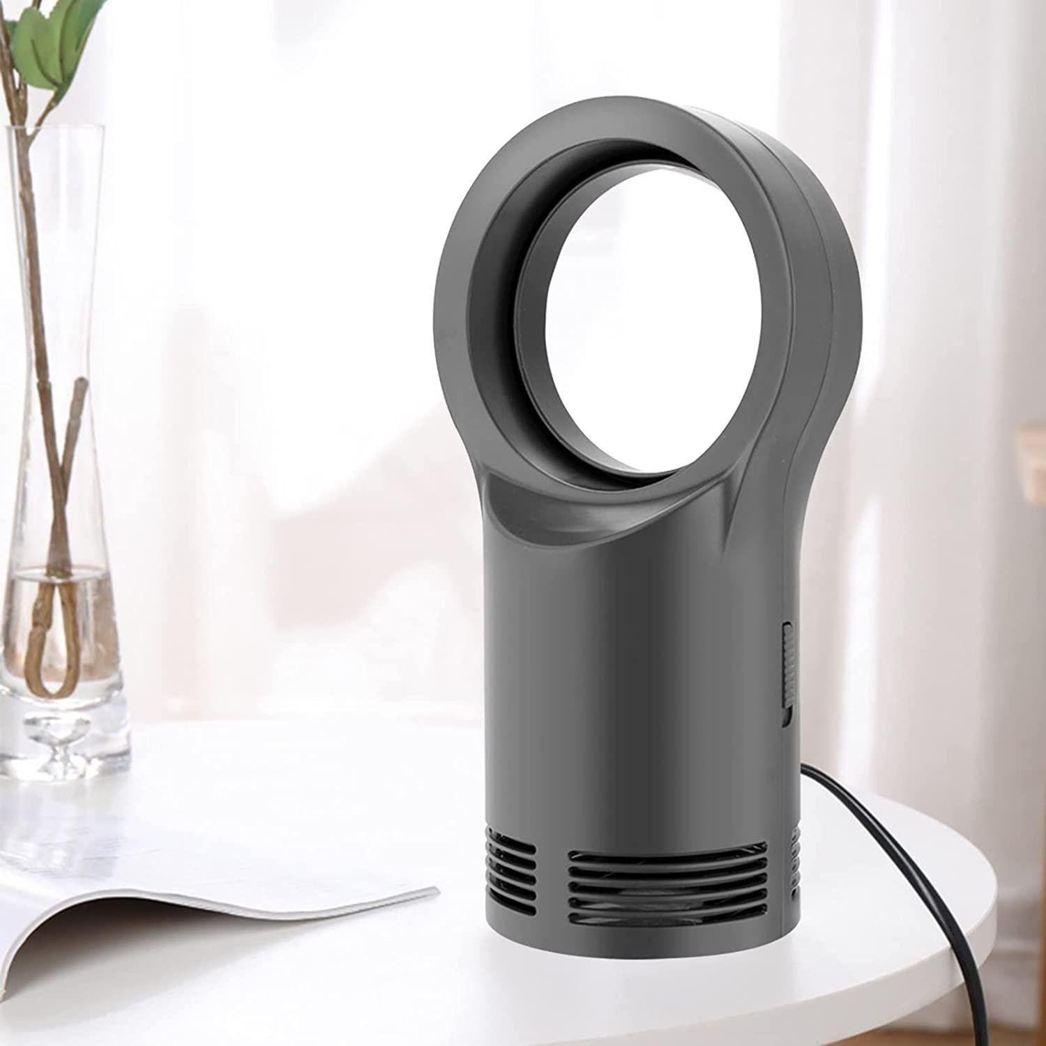 Gecau Small Bladeless Heater Fan, Portable Electric Heater, Home Small Heater, with 200W Low Power, Quiet, for Fast Heating, for Bathroom Office Desk Baby Room