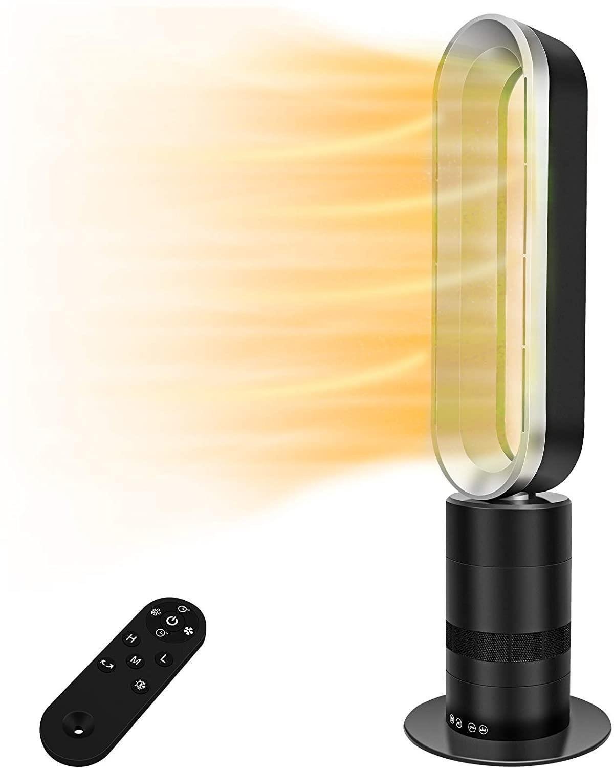 UbesGoo 32 inch Space Heater Bladeless Tower Fan, Heater