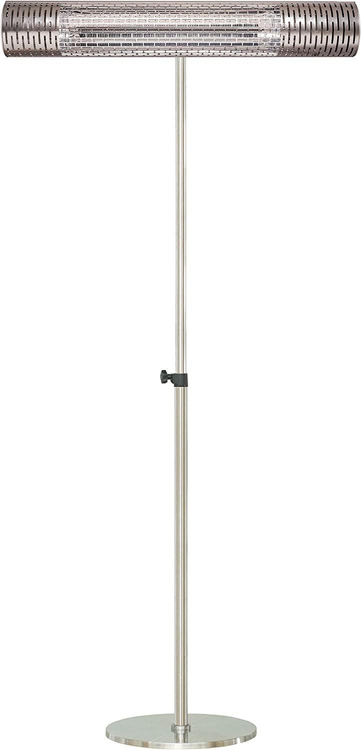 Hanover HAN1031IC-SLV-30.7 in Modern Efficient Steel Electric Heater with Stand-2 Heat Settings, Up to 1500W, Silver